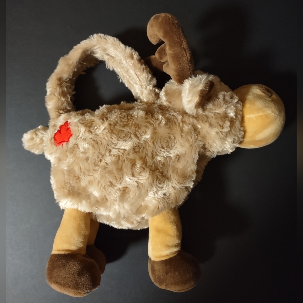 Creature Comfort Moose Plush Stuffed Animal Purse Canada Fuzzy Soft Cute Smiling